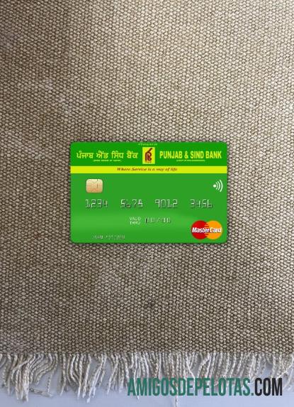 Índia Punjab e Sind Bank Mastercard Photolook Front exemplo real